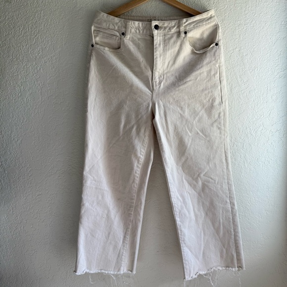 Oliver Logan Denim - Oliver Logan Aberdeen High Rise Ecru Wide Leg Jeans Women’s Size 32